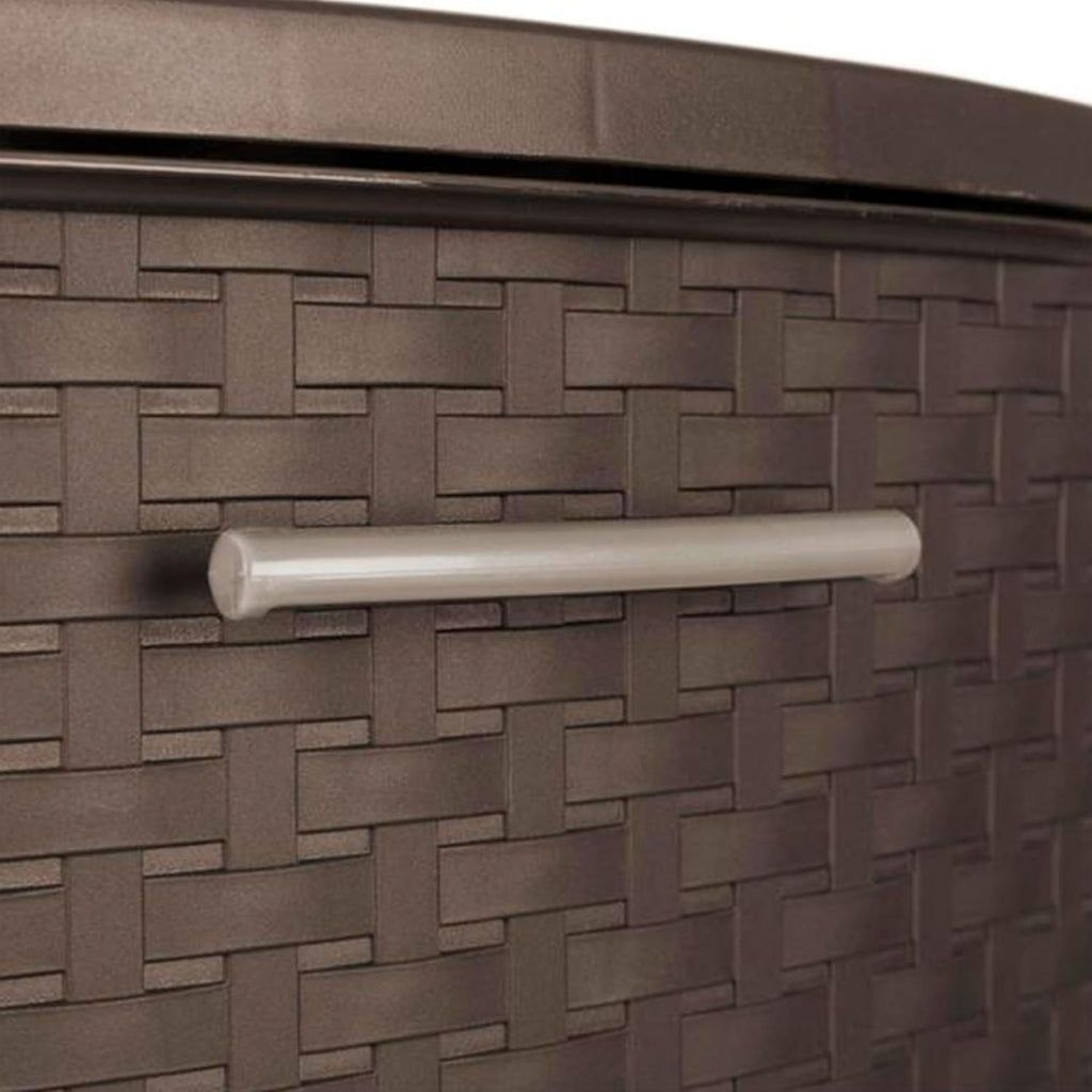 Sterilite 3 Drawer Storage Tower - Decorative Weave Organizer for Dorm, Closet & Craft Room - Espresso Finish