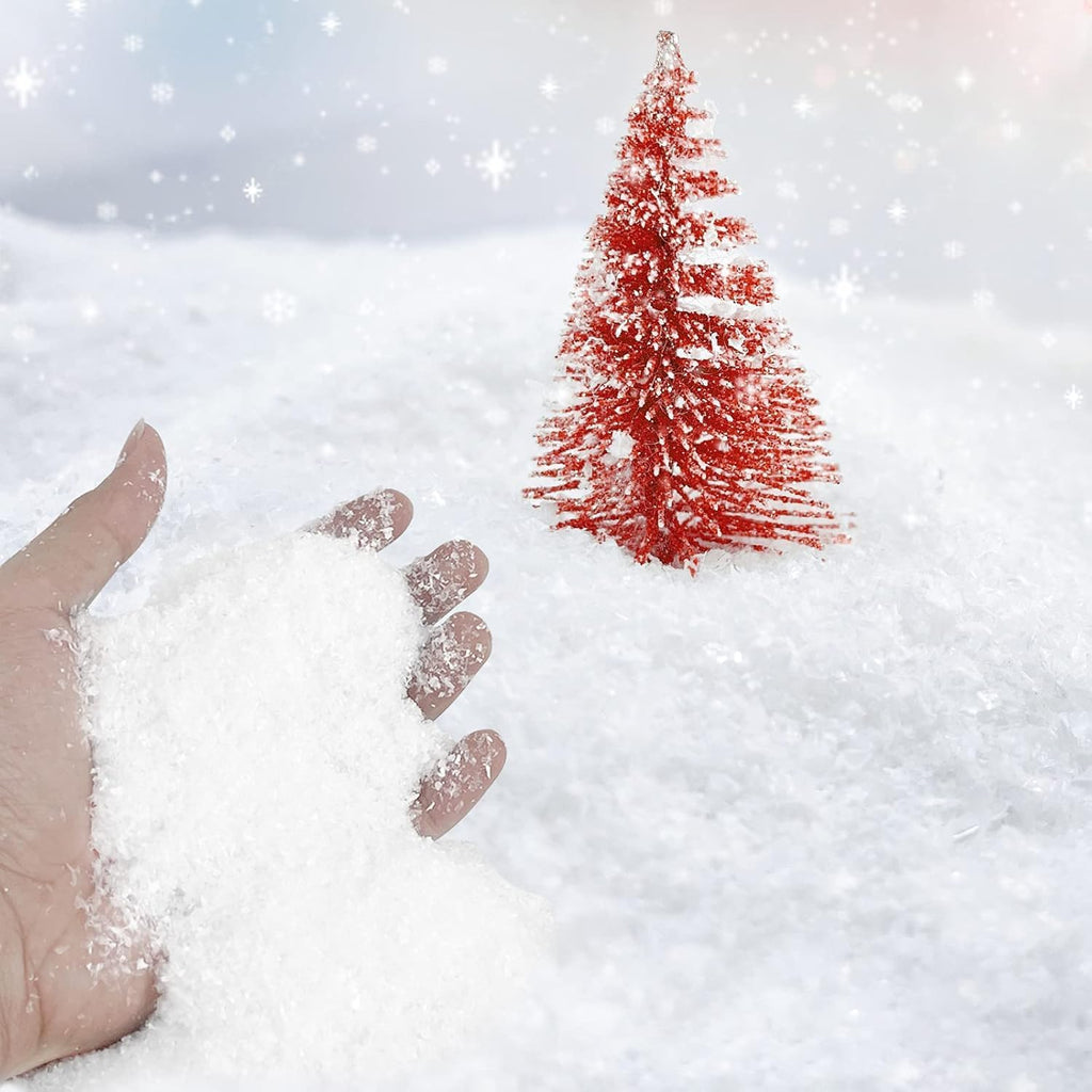 Skiennix Fake Snow Decoration - Instant Artificial Snow for Christmas Crafts | 10.6 Ounces Dry Plastic Snowflakes