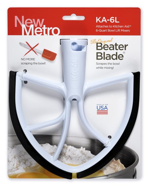 New Metro Design KA-6LBK Plastic Beater Blade, works w/KitchenAid 6 and 7 Qt Bowl-Lift Stand Mixers, Black