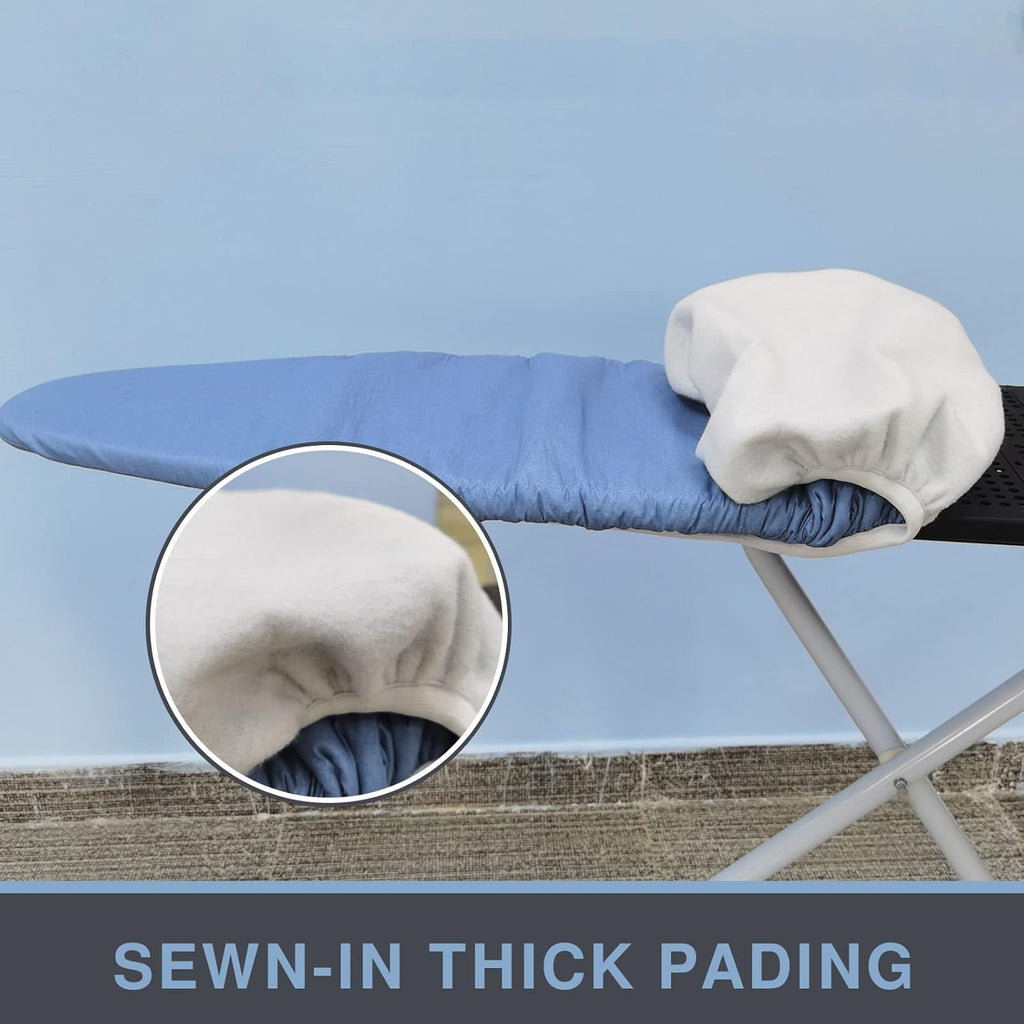 VividPaw Ironing Board Cover - Extra Wide 18x49" with Thick Padding & Scorch-Resistant Silicone Coating - Blue