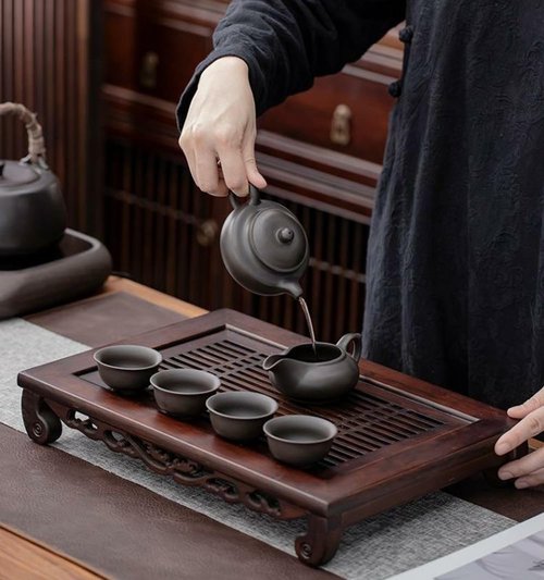 16 Inch Chinese Gongfu Bamboo Tea Tray with Water Storage for Kungfu Tea Set