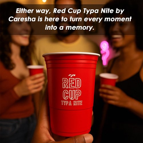 Caresha Please Red Cup Typa Nite, Disposable Plastic Party Cups, Drinking Glasses for Events, Cocktail Supplies, Red Cup for Gatherings, Durable Barware Essentials (10-Pack)