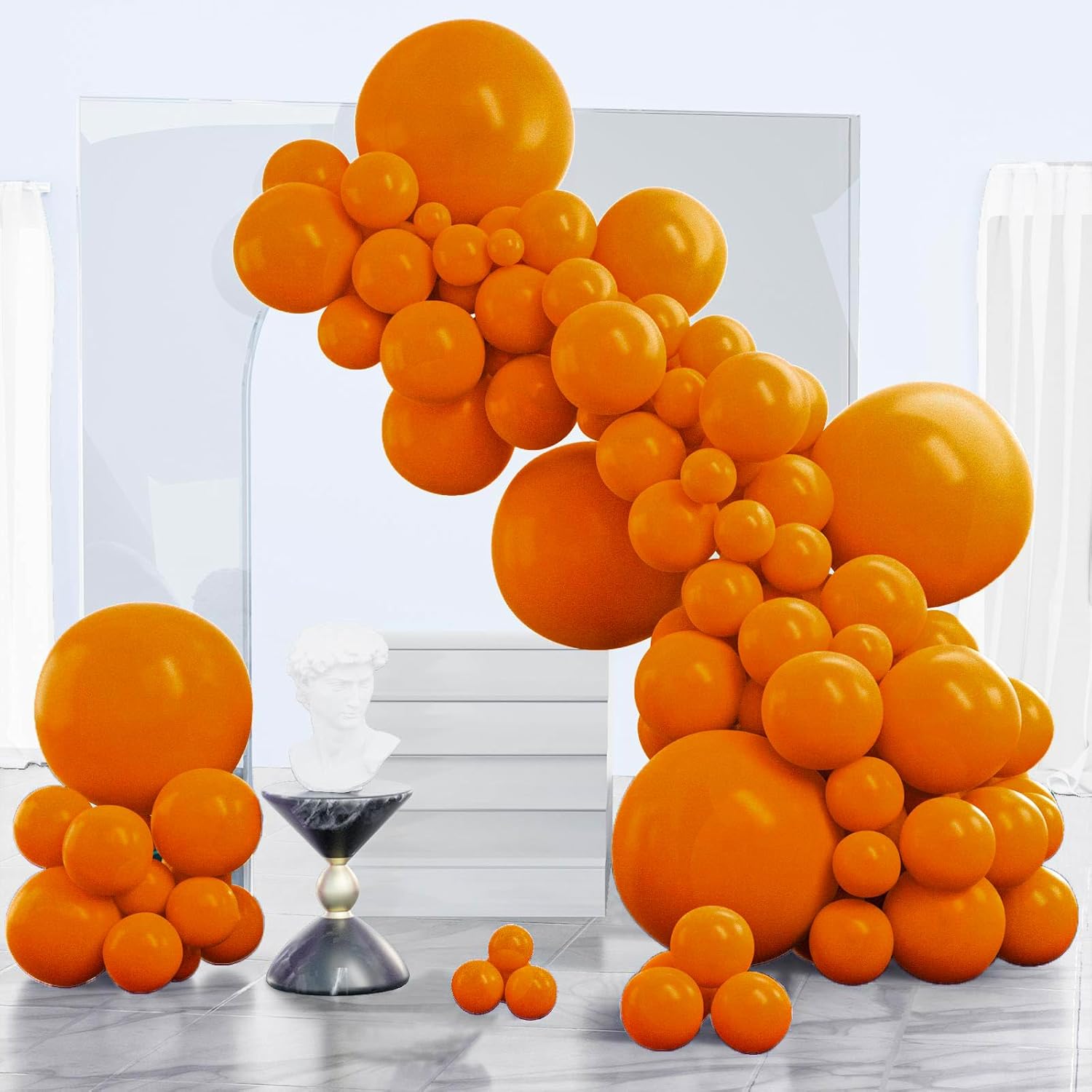 PartyWoo Burnt Orange Balloons - 120pcs in Various Sizes for Autumn Boho Party Decor | Perfect for Thanksgiving & Halloween