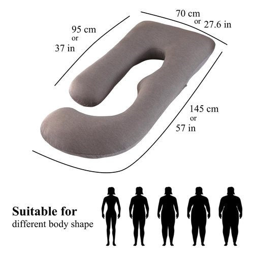 ALLOPERA Pregnancy Pillow, Full Body Maternity Pillow 57 inch, with Removable Washable Cover - Sleep Support for Legs, Back, Neck, Shoulder, HIPS, Belly for Pregnent Women (Cooling Cover)