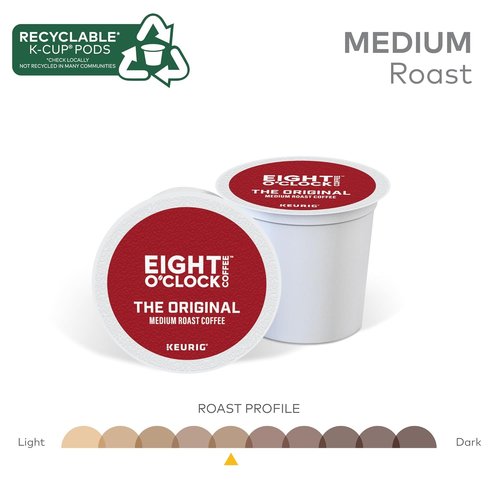 Eight O'Clock Coffee | Original Medium Roast K-Cup Pods - Single-Serve, 72 Count