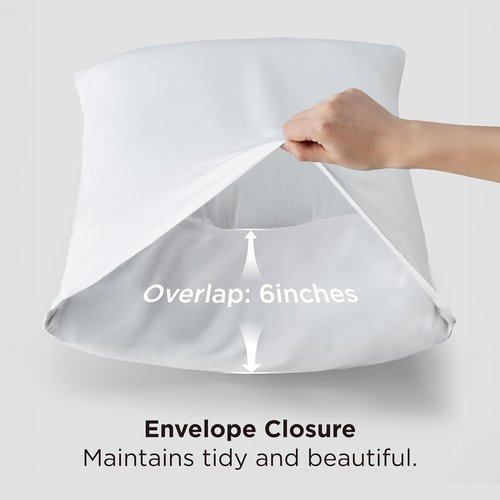 Bedsure King Size Pillow Cases - Cooling Rayon Bamboo White Pillow Covers, Silky Soft, 20x36 Inches