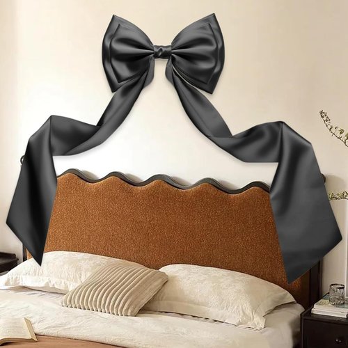 Giant Bow Decoration - 83x20 Inches Satin Bow for Party & Wedding Decor | Black Coquette Bow