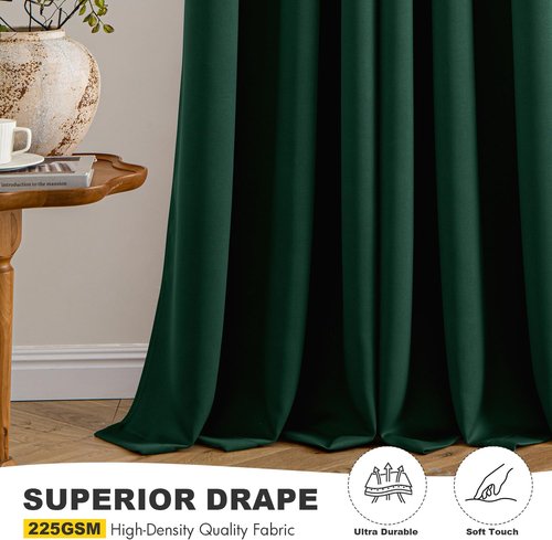 MIULEE Hunter Green Blackout Curtains - Thermal Insulated Room Darkening Drapes | 40 x 54 Inches, 2 Panels