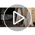 Set of 3 Light Up Ghost Halloween Decorations with Remote & Timer