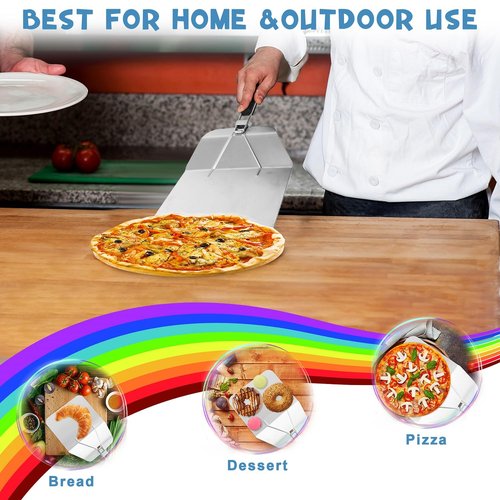 Fat-Cattie Pizza making kit,Pizza Peel Pizza Pan Set with 12"Pizza Peel、12"Pizza Pan、11"Pizza Cutter Rocker(8PC)