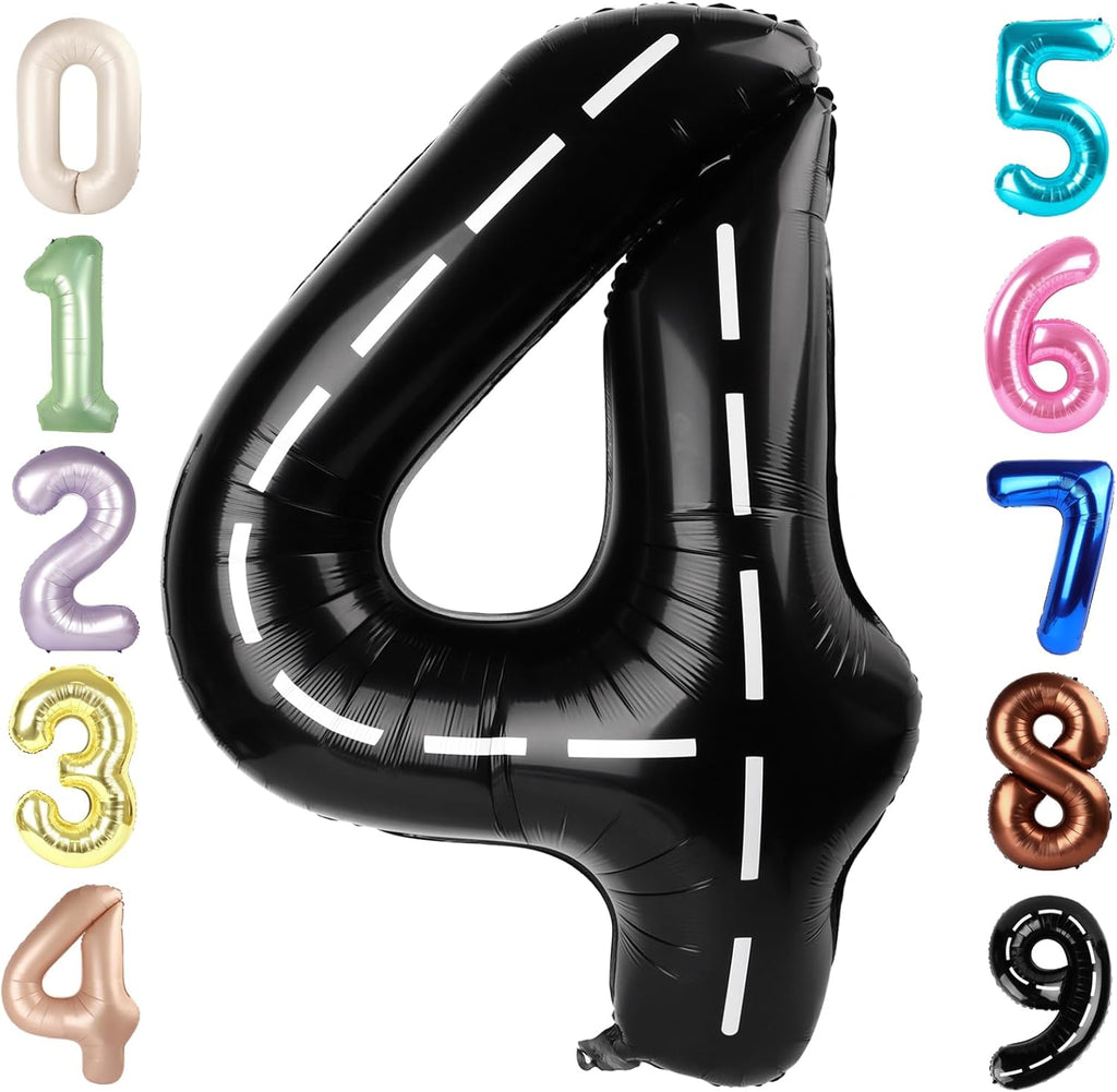 40 Inch Large Number Balloons by [Brand Name] - Black 4 Balloon for Birthday & Graduation Celebrations