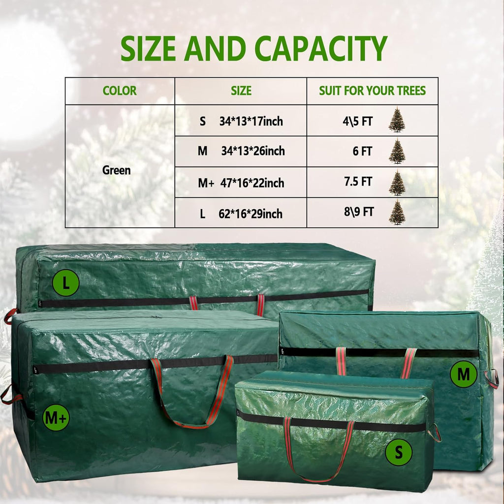Regine Switzerland Christmas Tree Storage Bag - Waterproof & Tearproof for 7FT/6FT Trees - Easy Transport, Green