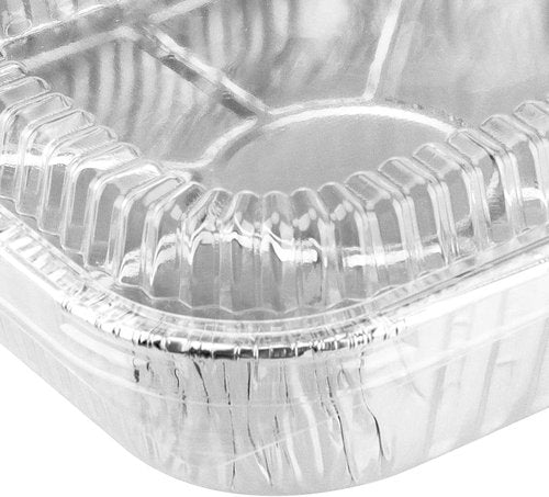 Aluminum Foil Pans - 40 Pack 7.8" x 7.8" Disposable Containers with Clear Lids for Cooking & Baking