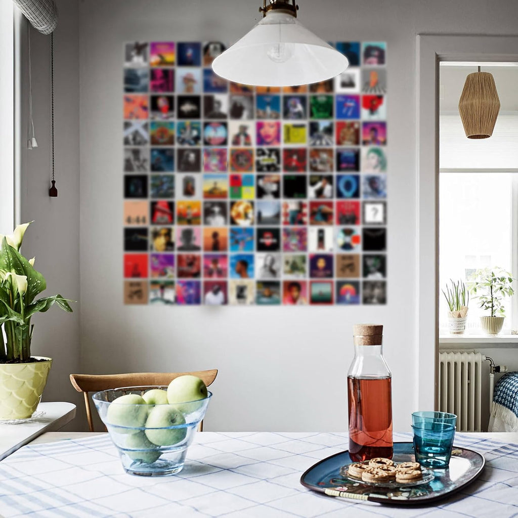 A ART·ZONE Posters Wall Collage Kit - 100 Pcs 5x5 Inch for Bedroom, Album Cover & Music Decor