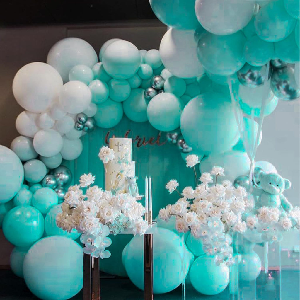 PartyWoo Teal Balloons - 36 Inch Turquoise Latex Balloons for Baby Showers & Celebrations
