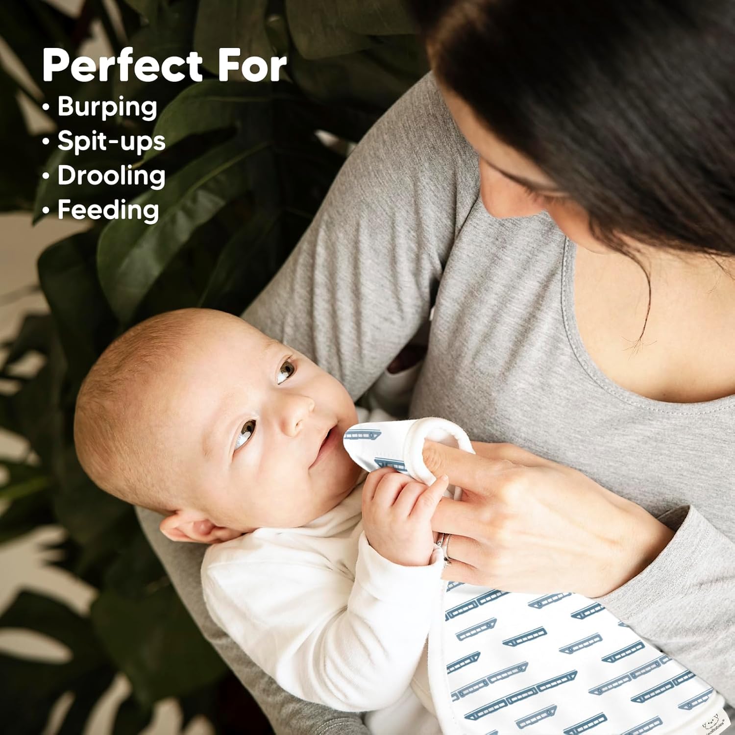 Vessels Organic Burp Cloths - 5-Pack Super Absorbent Cotton Baby Towels | Soft Plush 21" x 10" Unisex Rags