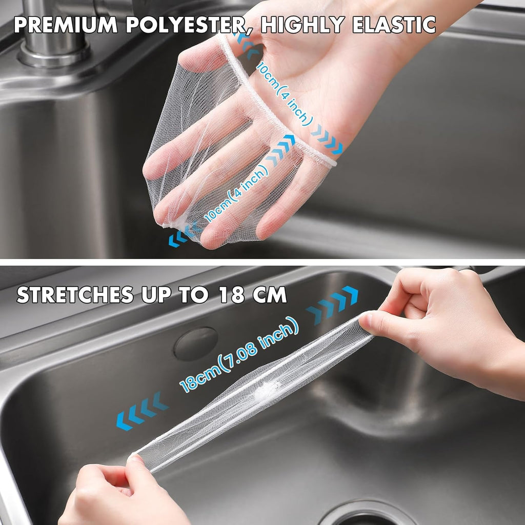 200 Pack Kitchen Sink Strainer Mesh Bags - Anti-Clogging Disposable Drain Covers | Fits Most Strainers (4.0 x 4.0 Inch)