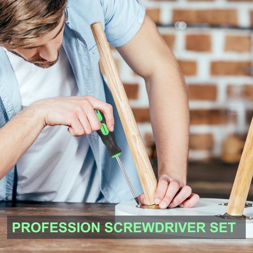 GURADESIGN 7-Piece Screwdriver Set - Magnetic Professional Cushion Grip | 4 Phillips & 3 Flat