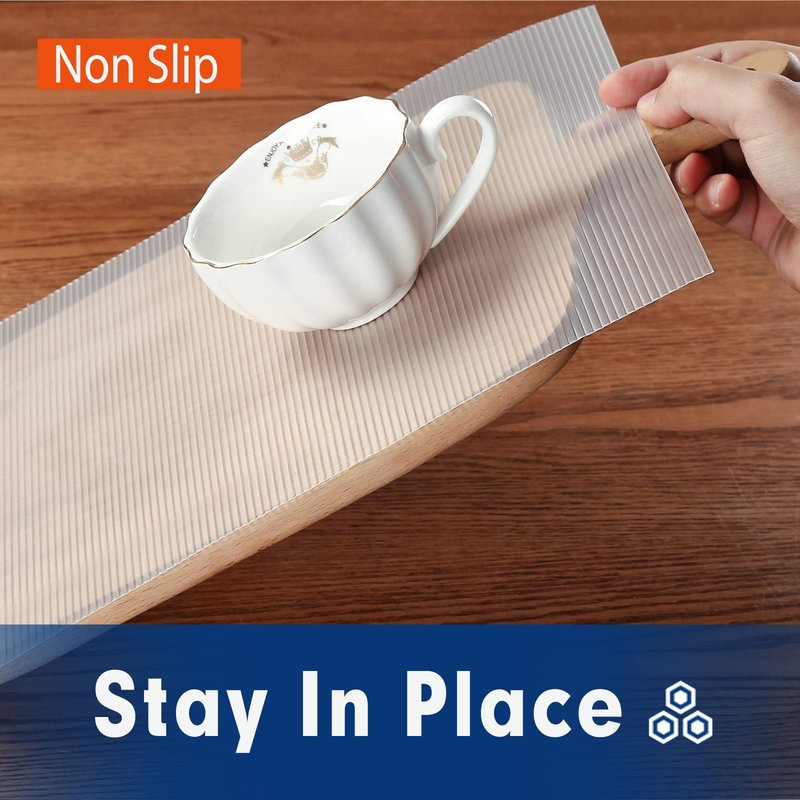 Shelf Liner, Drawer Liner, 2 Rolls x 12 Inches x 20 FT Cabinet Liner for Kitchen Cabinets Non-Adhesive Shelf Liners, Waterproof Shelf Paper with Non-Slip, Durable Liners, Clear