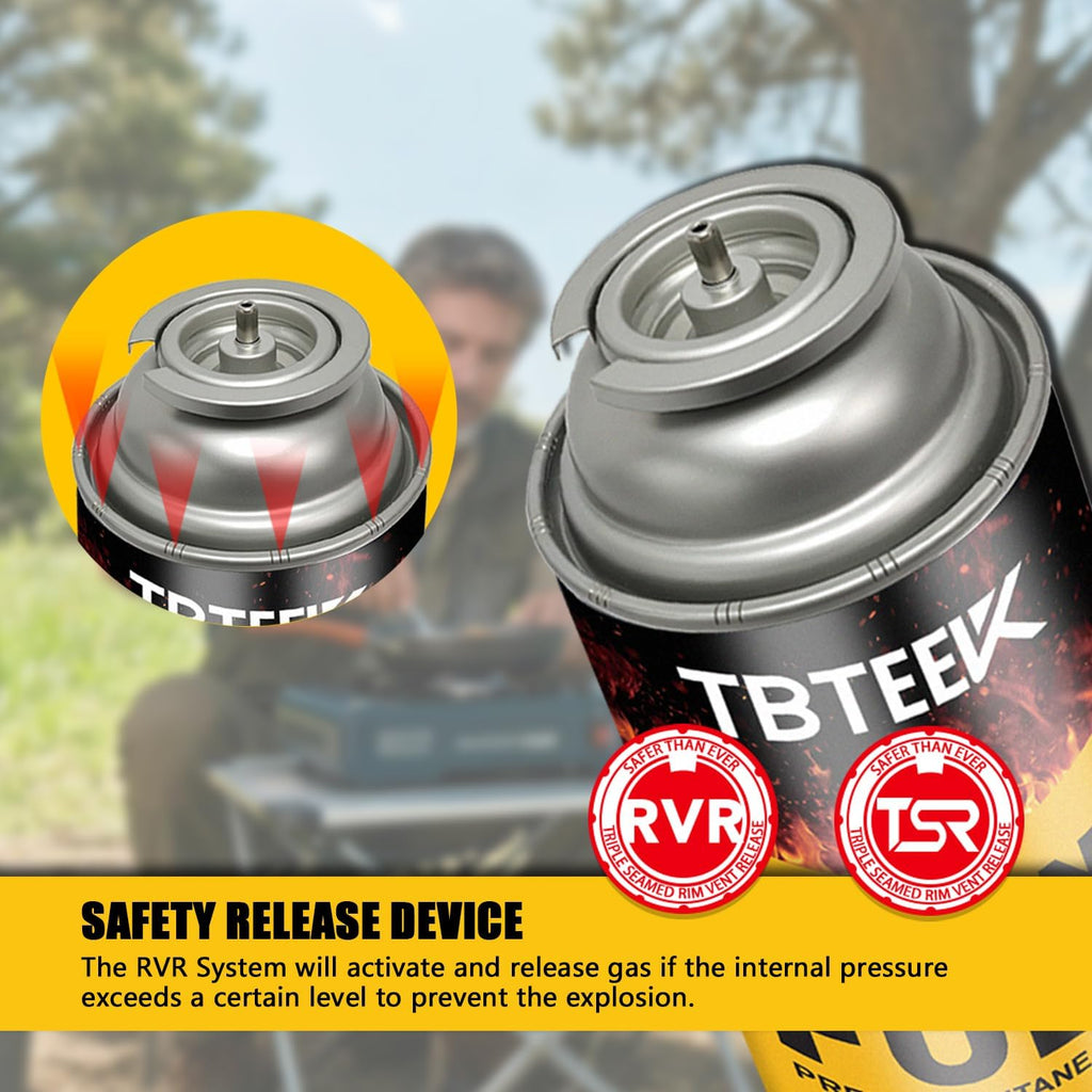 TBTeek Butane Fuel Canister - Premium 8 oz Pure Refined Butane Gas Refill | 3-Pack for Kitchen Torch, Camping & Grilling