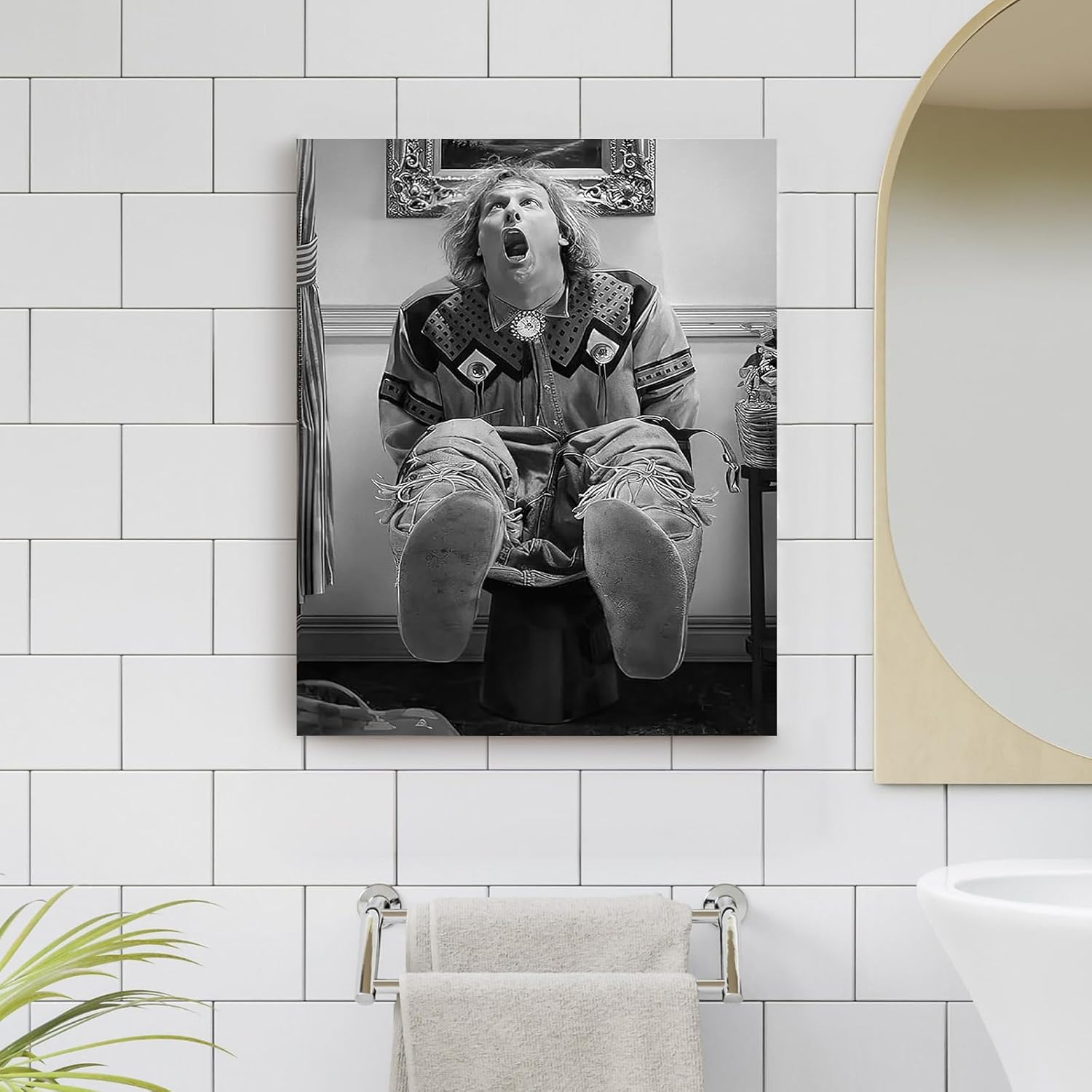 VYPEROCK Funny Framed Canvas Wall Art - Humorous Comedy Movies Poster for Bathroom | 16"x20" Modern Decor