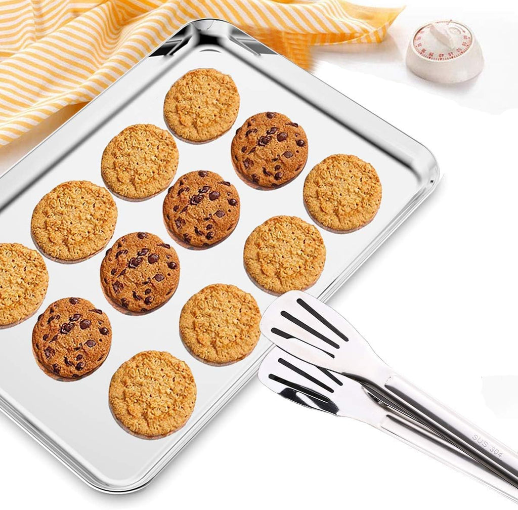 Wildone Stainless Steel Baking Sheet Set - Heavy Duty Non-Toxic Cookie Trays | 20 x 14 x 1 Inch