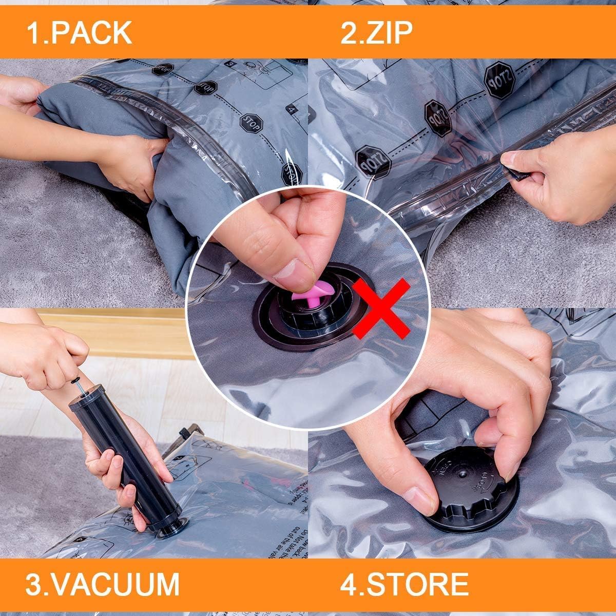 XX Large Vacuum Storage Bags by [Brand Name] - Space Saver Compression Bags for Blankets & Clothes