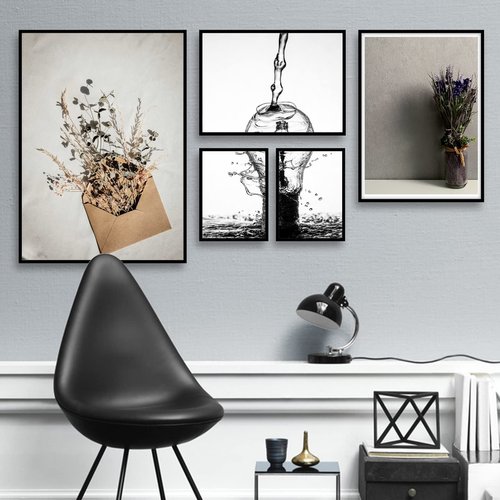 ijuerybai Black 24x24 Picture Frame Set of 3, High Transparent Frame for 24 By 24 Square Photo Collage Canvas Poster Size Wall Mount and Tabletop Horizontally Vertically (Black, 24 x 24 inches)