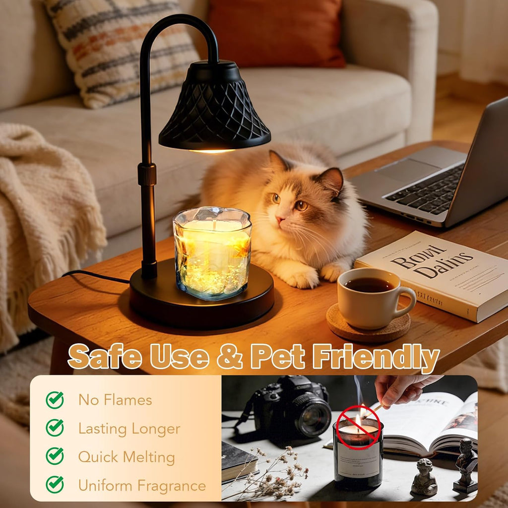 Skiennix Adjustable Candle Warmer Lamp - Timer Feature for Scented Wax | Perfect Home Decor Gift for Women