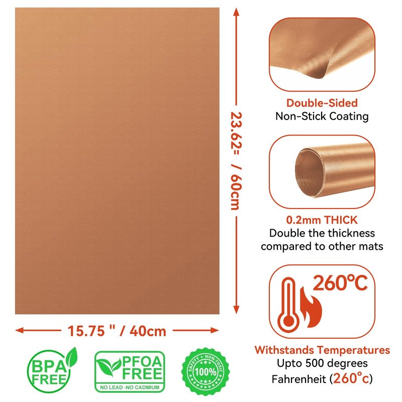Oven Liners for Bottom of Oven - 2 Pack Large Heavy Duty Mats, 23.6"x15.7" Non-Stick Reusable Liner for Electric, Gas, Toaster Ovens Grills - BPA & PFOA Free Kitchen Accessory to Keep Oven Clean