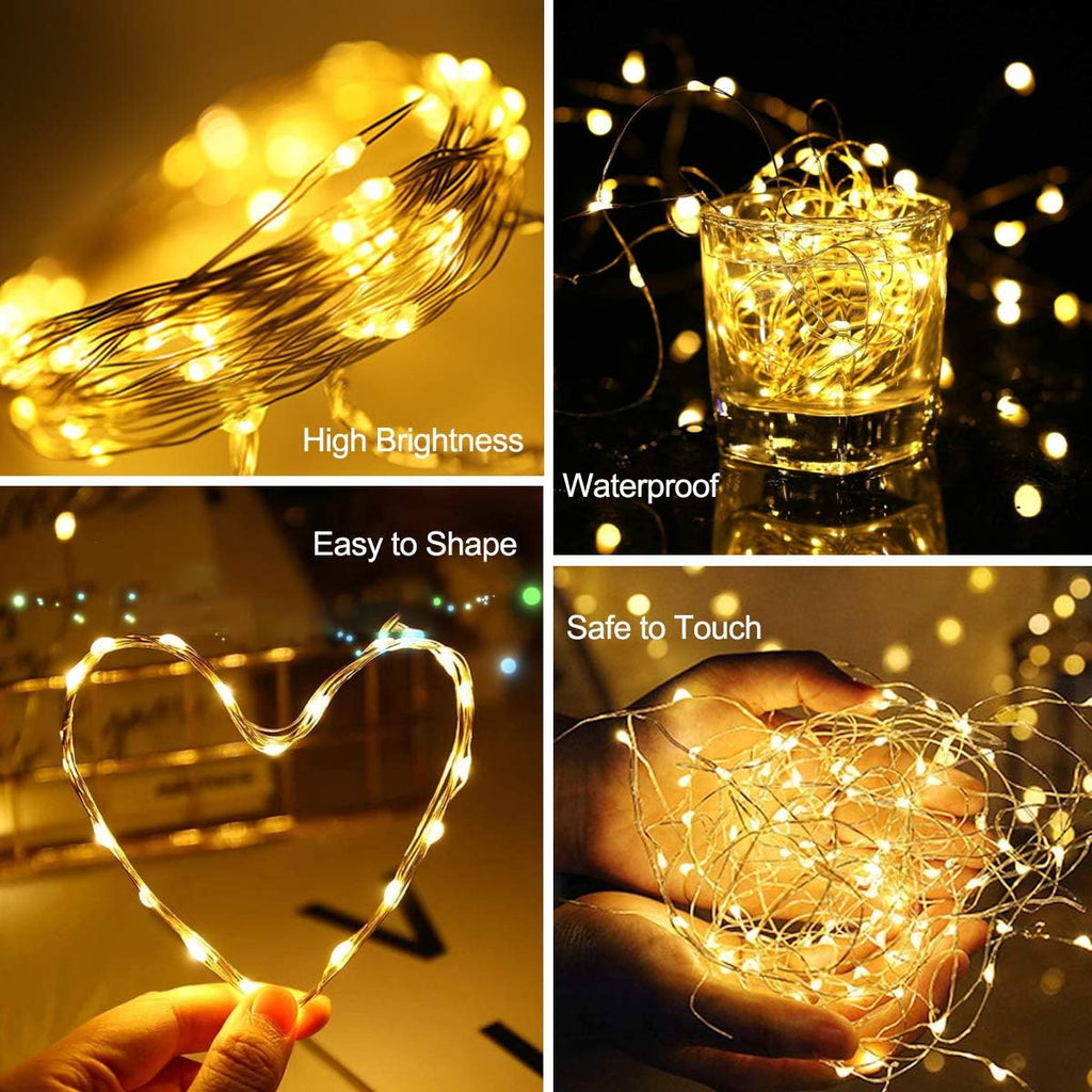 Photo Clip String Light - 100 LED Fairy Lights with 50 Clear Clips | 32.8Ft for Dorm & Wedding Décor