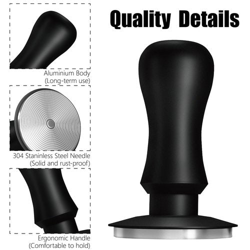 KYONANO 58.5mm Espresso Tamper, 30lb Spring-Loaded Calibrated Coffee Tamper, 304 Stainless Steel, Anodized Aluminum Handle Barista Tamper Suit for Over 58mm Rancilio, Gaggia Portafilter