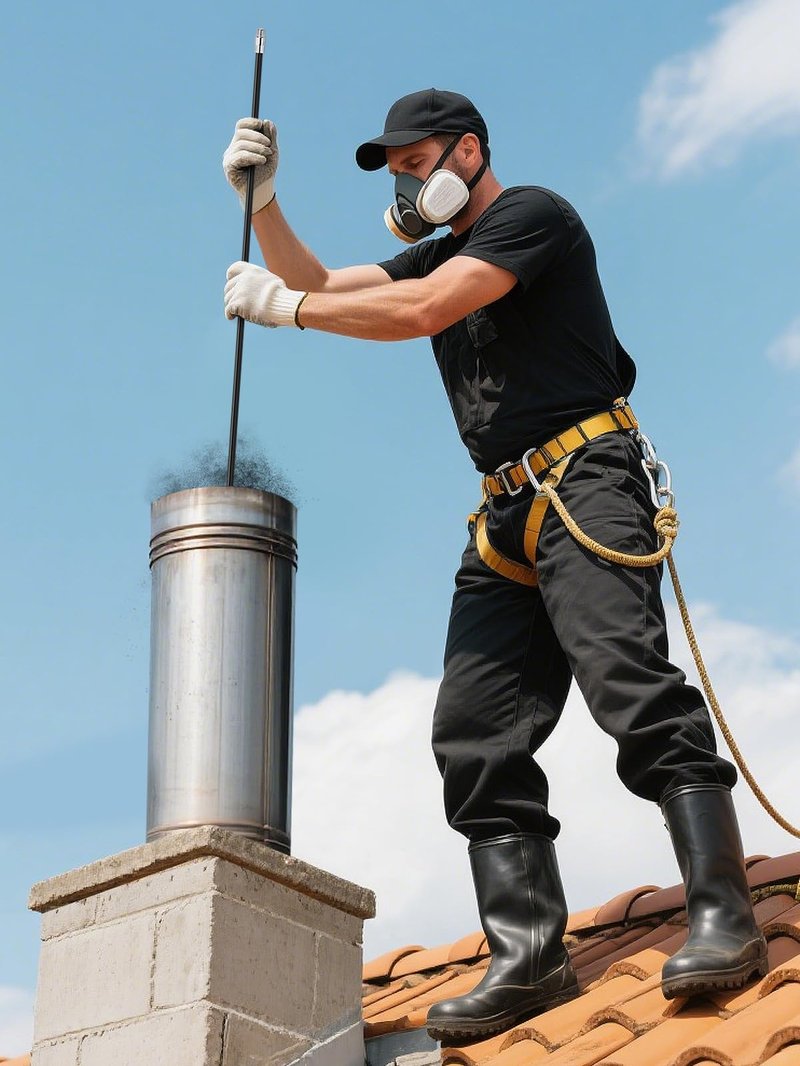 18FT Total Fiberglass Chimney Cleaning Kit - 3FT × 6Pcs Fiberglass Chimney Rod and 6 Inch Brush, with Standard 1/4" NPT End Fitting, Chimney Cleaning Sweep Kit for Hearth Fireplace