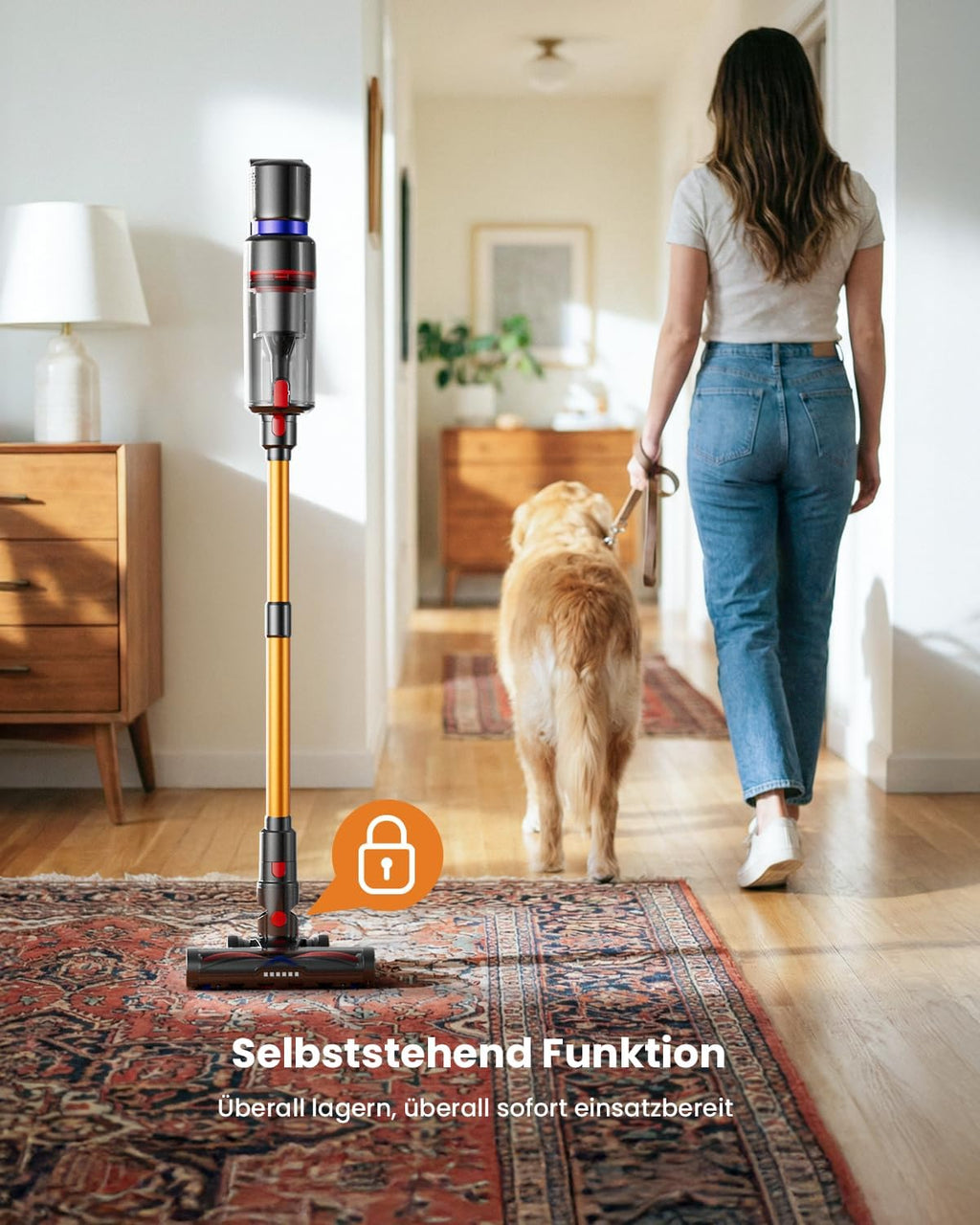 Skiennix Cordless Vacuum Cleaner - 600W Power, 70-Minute Runtime, LED Display, 1.4L Dust Cup | Ideal for Pet Hair & Hardwood Floors