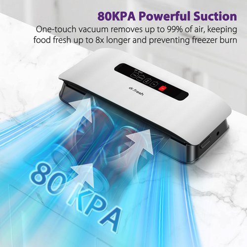 Food Vacuum Sealer Machine, 8-in-1 Food Vacuum Saver Sealer V20 with Moist & Dry Mode, External VAC, Bags and Cutter Included, Compact Lightweight Food Sealer for Home Kitchen Storage & Meal Prep