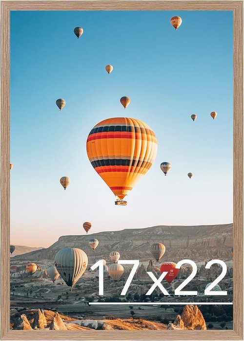 JCJMY 17x22 Picture Frame - Rustic Brown Wall Gallery Frame for Horizontal & Vertical Photos