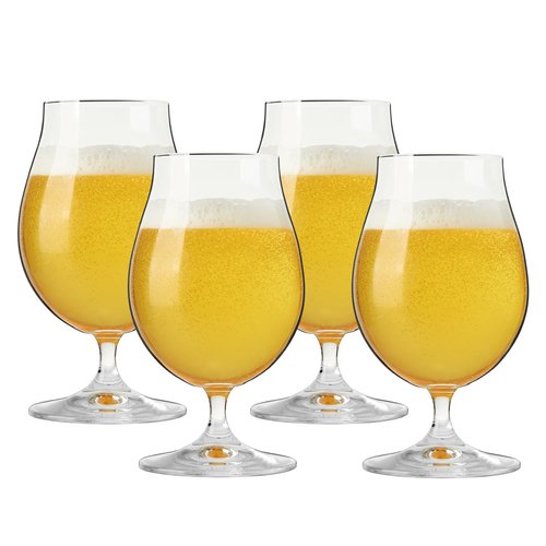 Spiegelau Classic Tulip Beer Glass, European-Made Crystal Drinking Glasses Perfect for Belgian Ales, IPA Beers, Cocktails, Sodas, Beverages, Smoothies, Home Bar Accessories, 15.5 oz, Set of 4