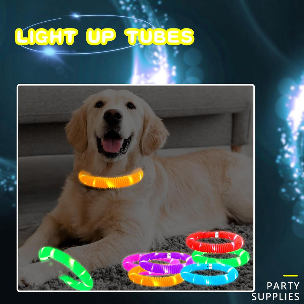 Skiennix LED Glow Sticks - 42 Pcs Light-Up Tubes for Kids' Birthday Parties & Concerts | Glow in The Dark