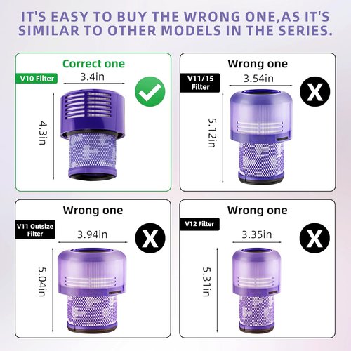Dyson HEPA Filter Replacements - Compatible with V10 Animal & Absolute | 2-Pack for Superior Clean
