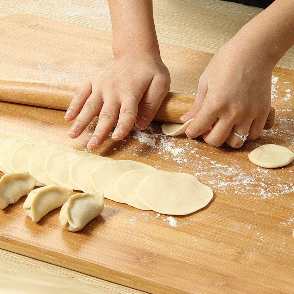 Skiennix Classic French Rolling Pin - Bamboo Wooden Design for Baking Pizza, Dough, Cookies | 13-Inch