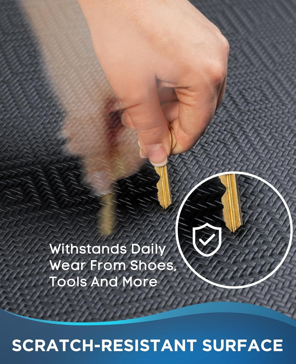 Ophanie Anti-Fatigue Kitchen Mats - 3/4 Inch Thick, Waterproof Comfort Mat | 20x32 Black Non-Slip Design