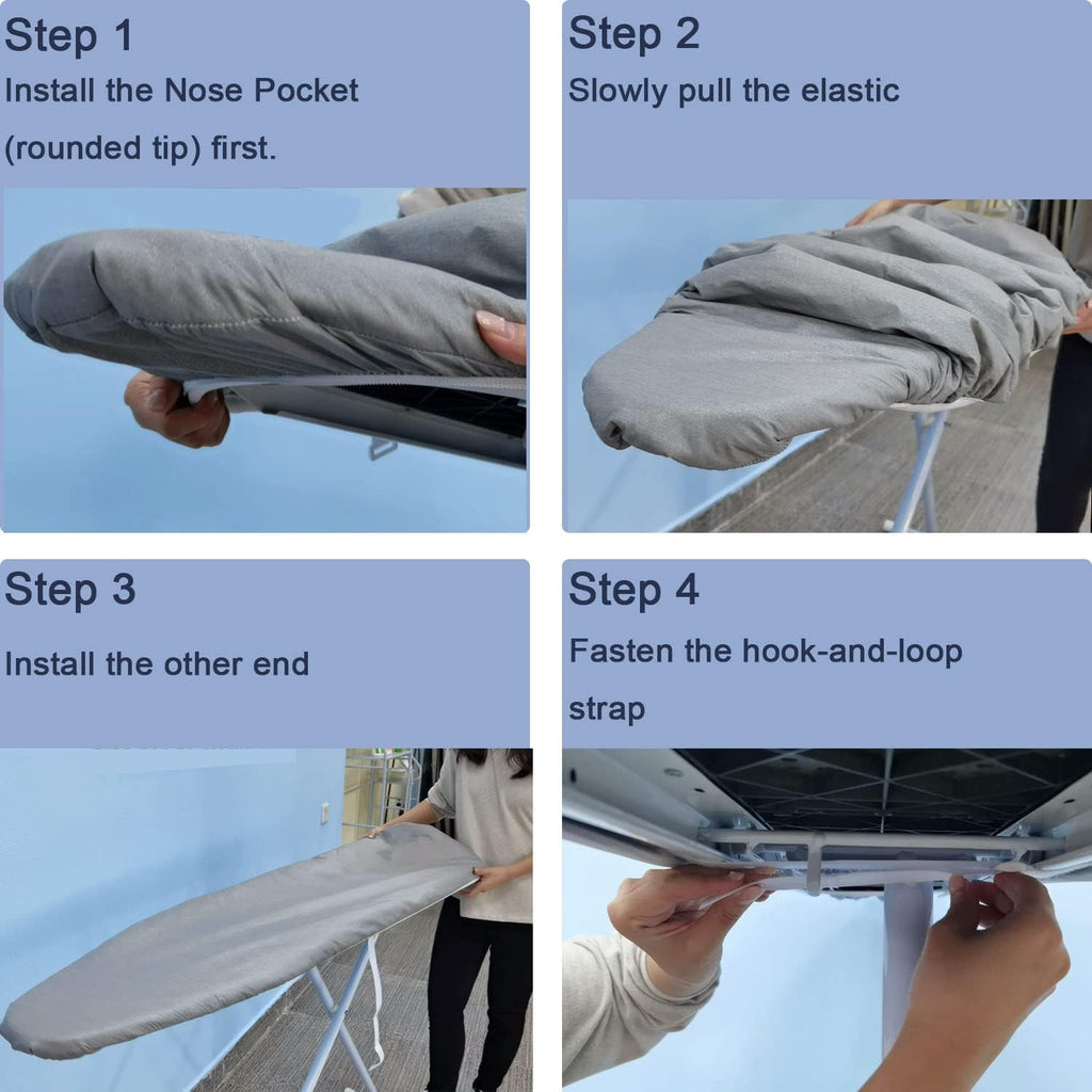 VividPaw Ironing Board Cover - Heavy Duty Silicone Coated Pad, 15x54, Scorch Resistant, Blue