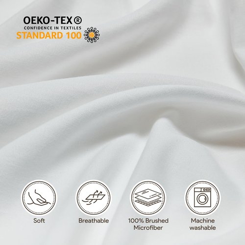 Maple&Stone King Fitted Sheet Only - Bulk Pack of 6 Bottom Sheets - Premium Soft & Breathable, Brushed Microfiber Fabric for King Size （White）