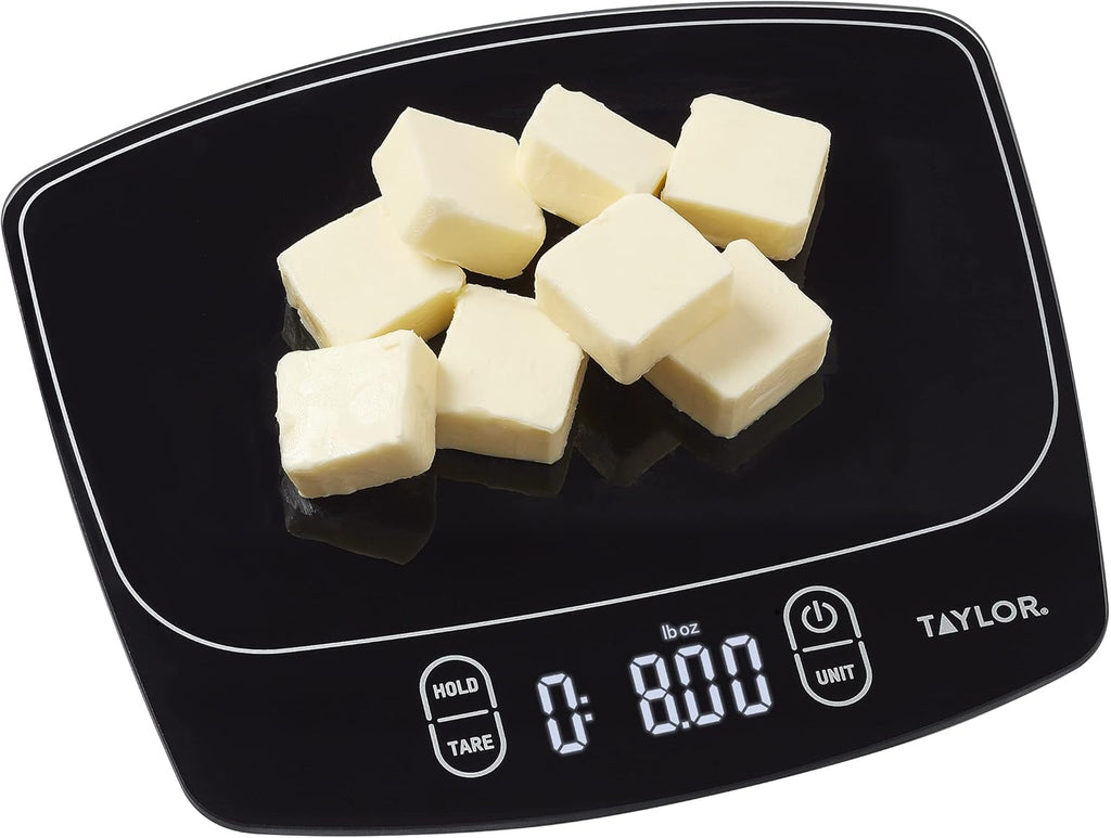 Taylor Waterproof Digital Kitchen Scale - 11 lbs Capacity | Sleek Black Design