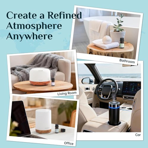 ASAKUKI Essential Oil Diffuser Set - Luxury Travel-Inspired Fragrance Blends | Hotel Haven, Neon & Rain, Hawaiian Aloha, Warm Encounters