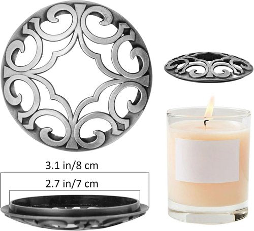 MrMrKura Candle Toppers - 2 Pcs Metal Covers for Even Burning | Perfect Gift for Women & Christmas