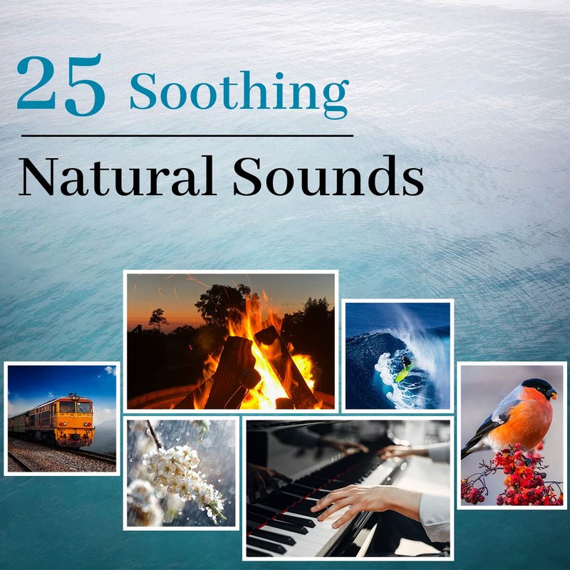 Fourair White Noise Sound Machine with 25 Soothing Natural Sounds Rechargeable Battery Portable for Travel 32 Volume Levels 5 Timers Compact Size for Baby Kids Adults Sleeping (Black-Upgrade)