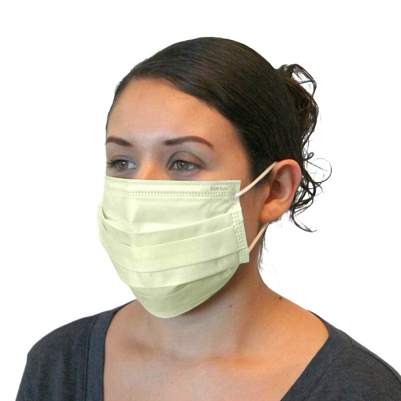 BeeSure BE2100Ycase Ear Loop Face Masks, Yellow (Pack of 400)