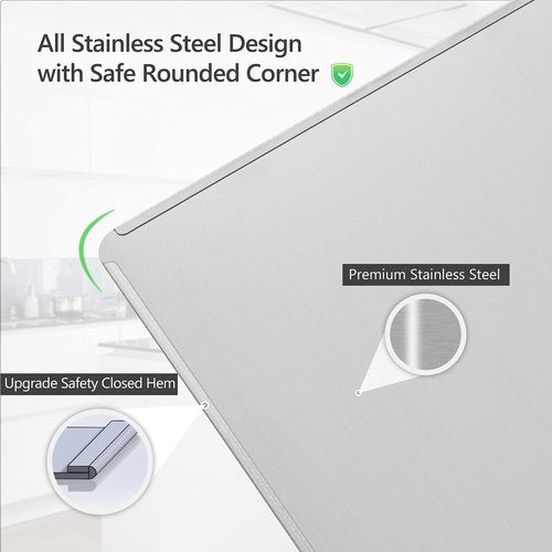 3 Sided Oil Splatter Guard, Upgrade Stainless Steel Anti Splatter Shield for Stove Top Cooktop, Yhuitek Foldable Grease Splatter Screen Oil Barrier, 11.7" x 14.7" (H)