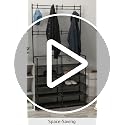 5-Tier Entryway Hall Tree with Shoe Rack and 8 Hooks, Black Storage Organizer